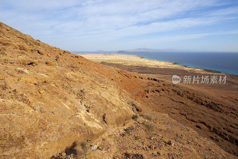 Fuerteventura火山岩层- Montaña Roja